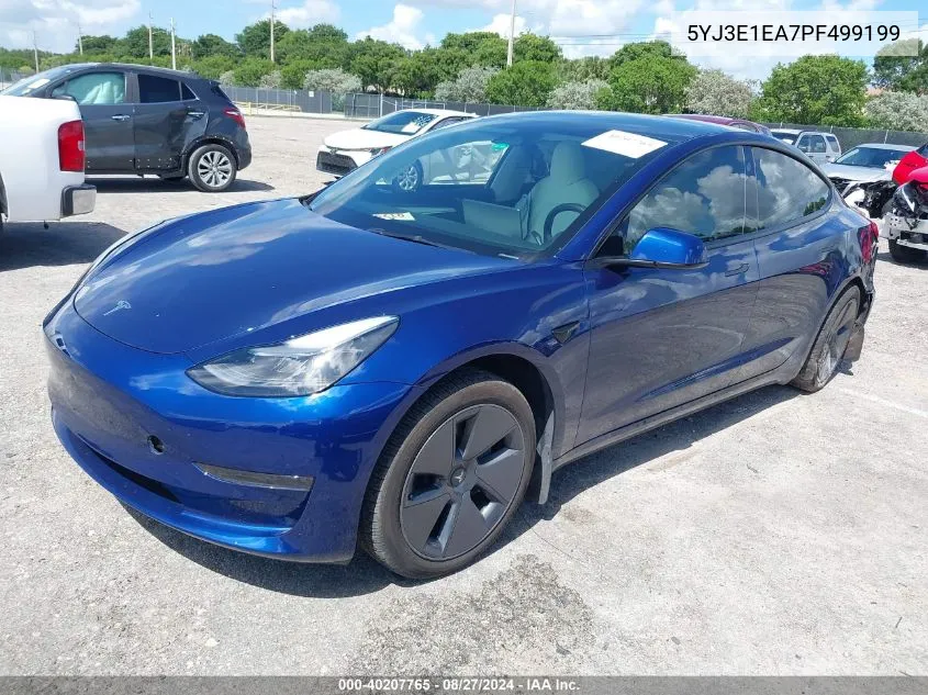 2023 Tesla Model 3 Rear-Wheel Drive VIN: 5YJ3E1EA7PF499199 Lot: 40207765