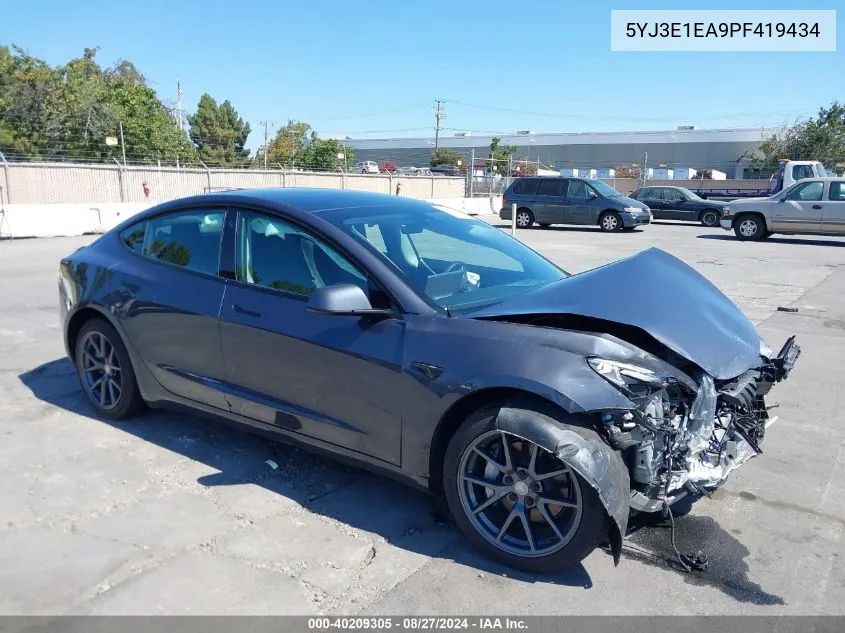 2023 Tesla Model 3 Rear-Wheel Drive VIN: 5YJ3E1EA9PF419434 Lot: 40209305