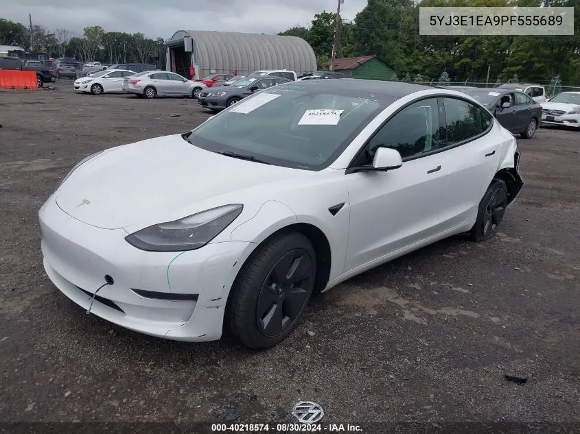 2023 Tesla Model 3 Rear-Wheel Drive VIN: 5YJ3E1EA9PF555689 Lot: 40218574