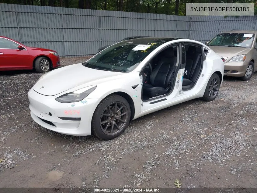 5YJ3E1EA0PF500385 2023 Tesla Model 3 Rear-Wheel Drive