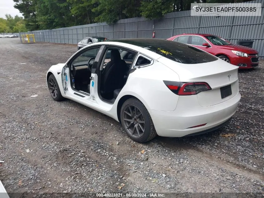 2023 Tesla Model 3 Rear-Wheel Drive VIN: 5YJ3E1EA0PF500385 Lot: 40223321