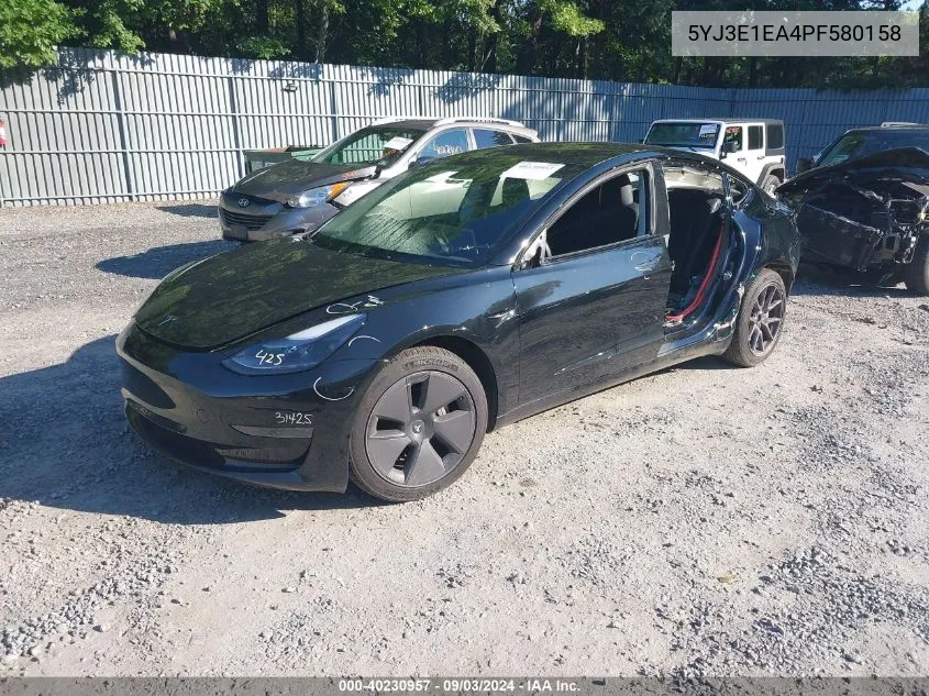 2023 Tesla Model 3 Rear-Wheel Drive VIN: 5YJ3E1EA4PF580158 Lot: 40230957