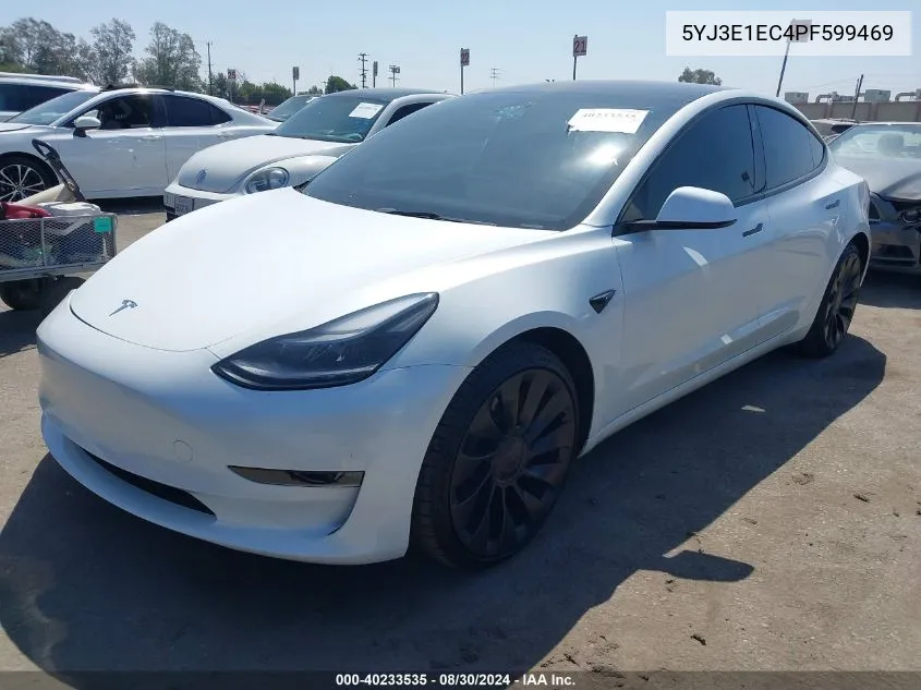 2023 Tesla Model 3 Performance Dual Motor All-Wheel Drive VIN: 5YJ3E1EC4PF599469 Lot: 40233535