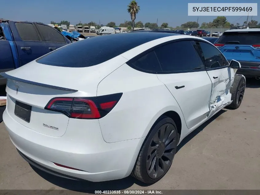 2023 Tesla Model 3 Performance Dual Motor All-Wheel Drive VIN: 5YJ3E1EC4PF599469 Lot: 40233535