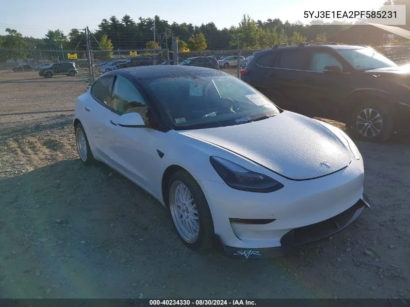 2023 Tesla Model 3 Rear-Wheel Drive VIN: 5YJ3E1EA2PF585231 Lot: 40234330