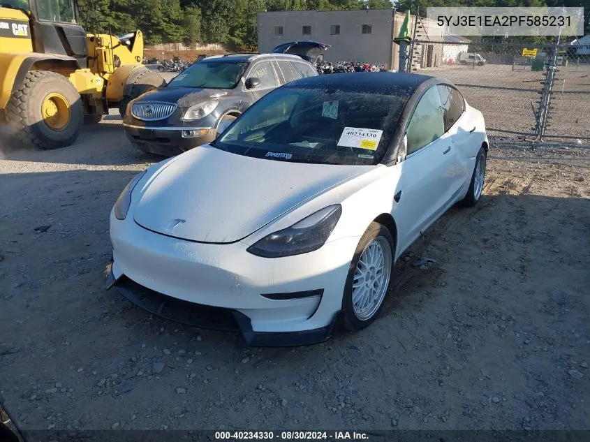 2023 Tesla Model 3 Rear-Wheel Drive VIN: 5YJ3E1EA2PF585231 Lot: 40234330