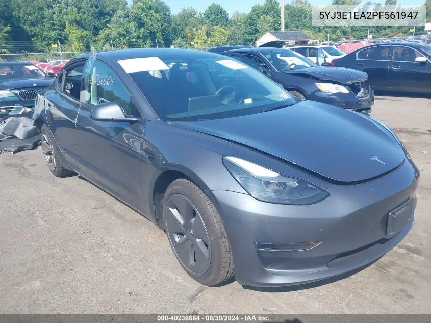 2023 Tesla Model 3 Rear-Wheel Drive VIN: 5YJ3E1EA2PF561947 Lot: 40236664