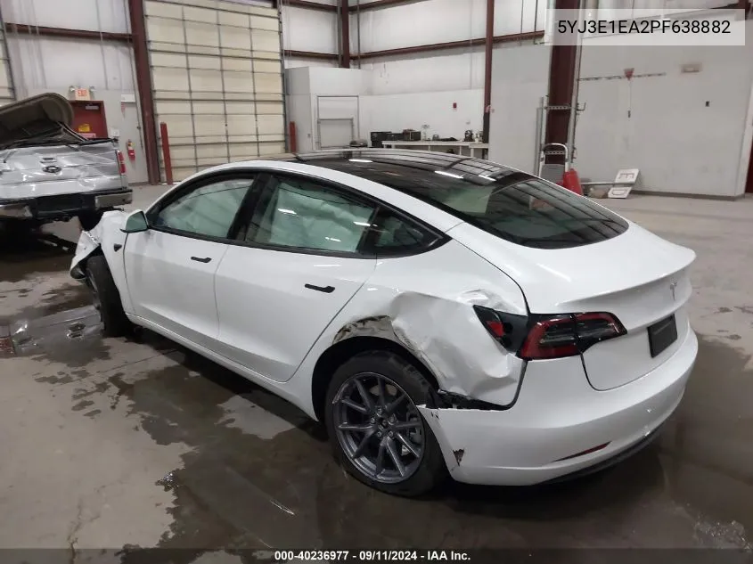 2023 Tesla Model 3 Rear-Wheel Drive VIN: 5YJ3E1EA2PF638882 Lot: 40236977