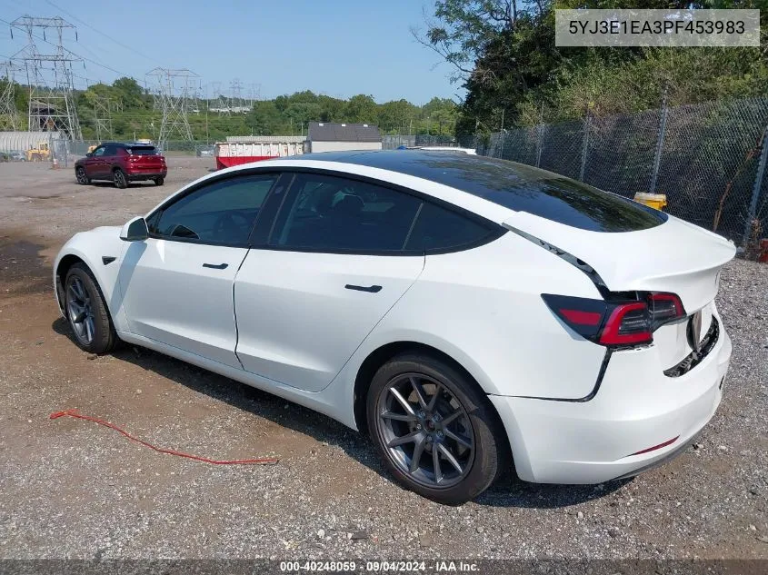 5YJ3E1EA3PF453983 2023 Tesla Model 3 Rear-Wheel Drive