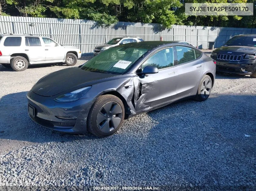 2023 Tesla Model 3 Rear-Wheel Drive VIN: 5YJ3E1EA2PF509170 Lot: 40263057