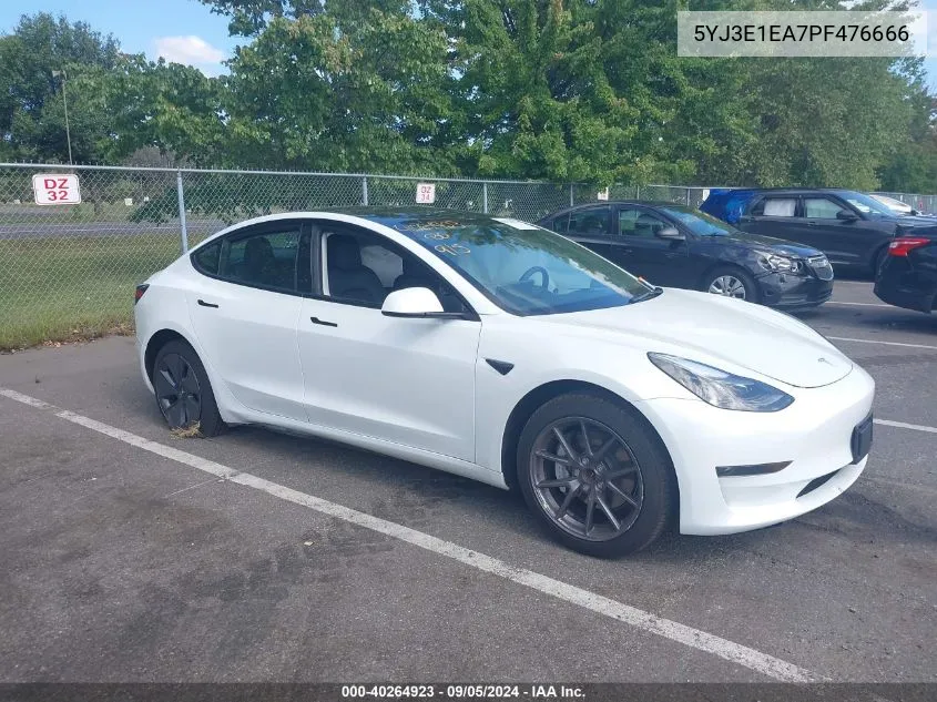 2023 Tesla Model 3 Rear-Wheel Drive VIN: 5YJ3E1EA7PF476666 Lot: 40264923