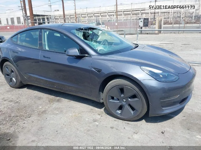 2023 Tesla Model 3 Rear-Wheel Drive VIN: 5YJ3E1EA0PF661173 Lot: 40271932