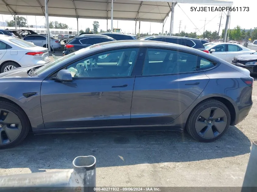 5YJ3E1EA0PF661173 2023 Tesla Model 3 Rear-Wheel Drive