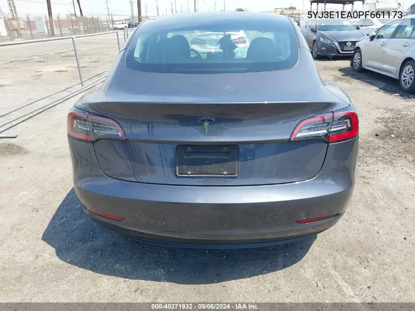 2023 Tesla Model 3 Rear-Wheel Drive VIN: 5YJ3E1EA0PF661173 Lot: 40271932