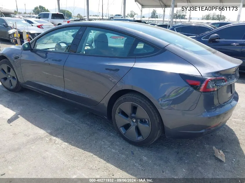 5YJ3E1EA0PF661173 2023 Tesla Model 3 Rear-Wheel Drive