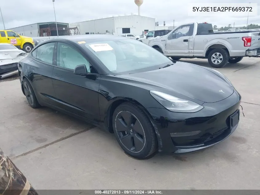 2023 Tesla Model 3 Rear-Wheel Drive VIN: 5YJ3E1EA2PF669372 Lot: 40272013