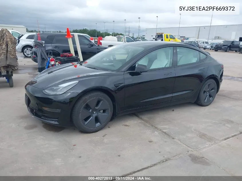 5YJ3E1EA2PF669372 2023 Tesla Model 3 Rear-Wheel Drive