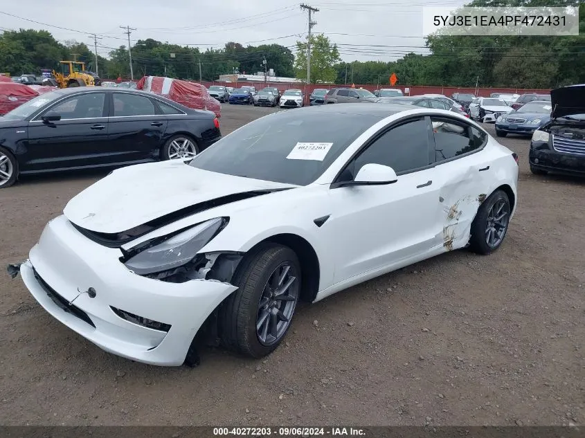 2023 Tesla Model 3 Rear-Wheel Drive VIN: 5YJ3E1EA4PF472431 Lot: 40272203