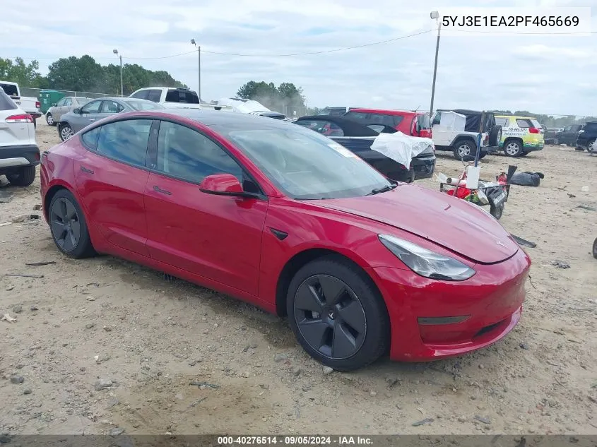 2023 Tesla Model 3 Rear-Wheel Drive VIN: 5YJ3E1EA2PF465669 Lot: 40276514