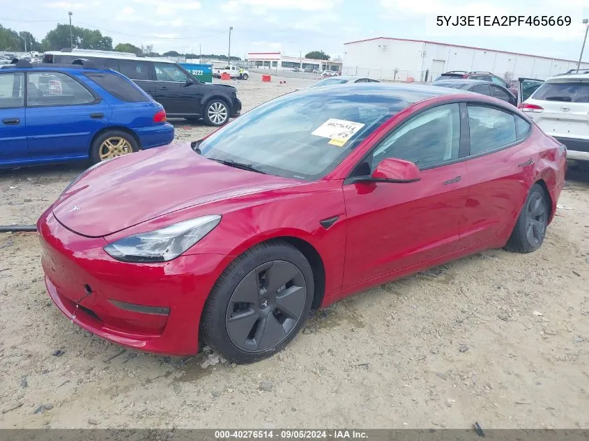 2023 Tesla Model 3 Rear-Wheel Drive VIN: 5YJ3E1EA2PF465669 Lot: 40276514