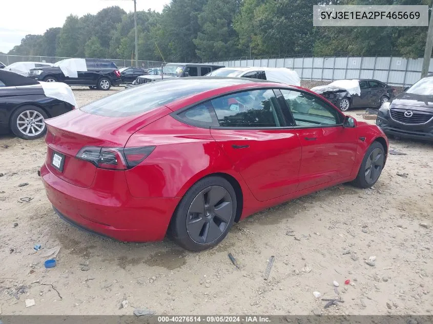 5YJ3E1EA2PF465669 2023 Tesla Model 3 Rear-Wheel Drive