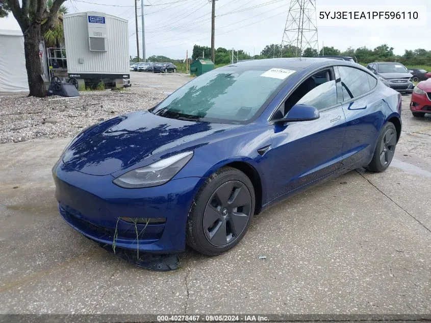 2023 Tesla Model 3 VIN: 5YJ3E1EA1PF596110 Lot: 40278467