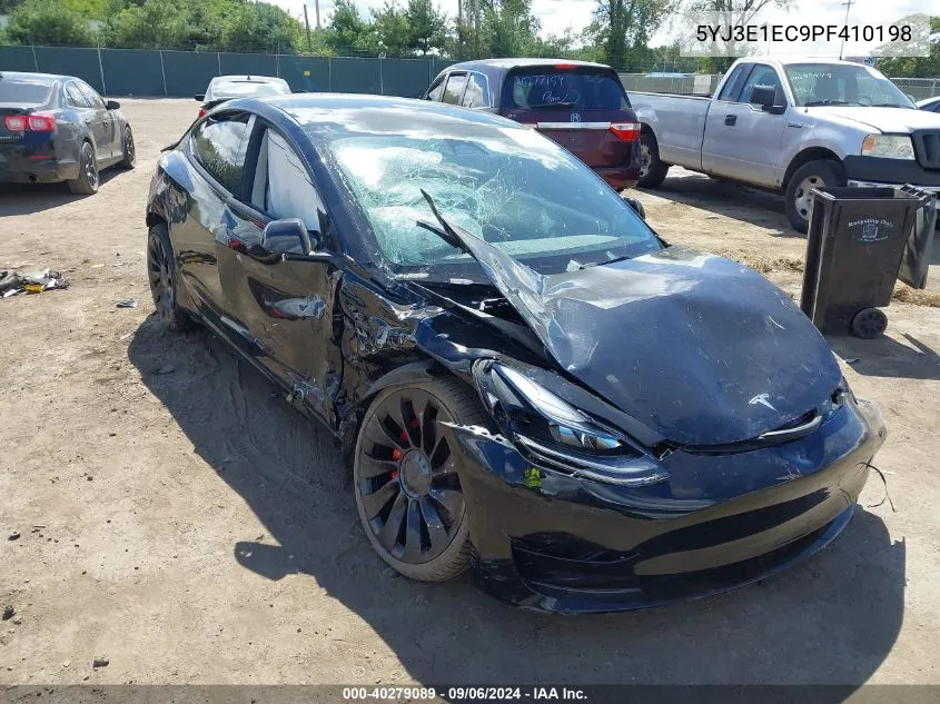 2023 Tesla Model 3 Performance Dual Motor All-Wheel Drive VIN: 5YJ3E1EC9PF410198 Lot: 40279089