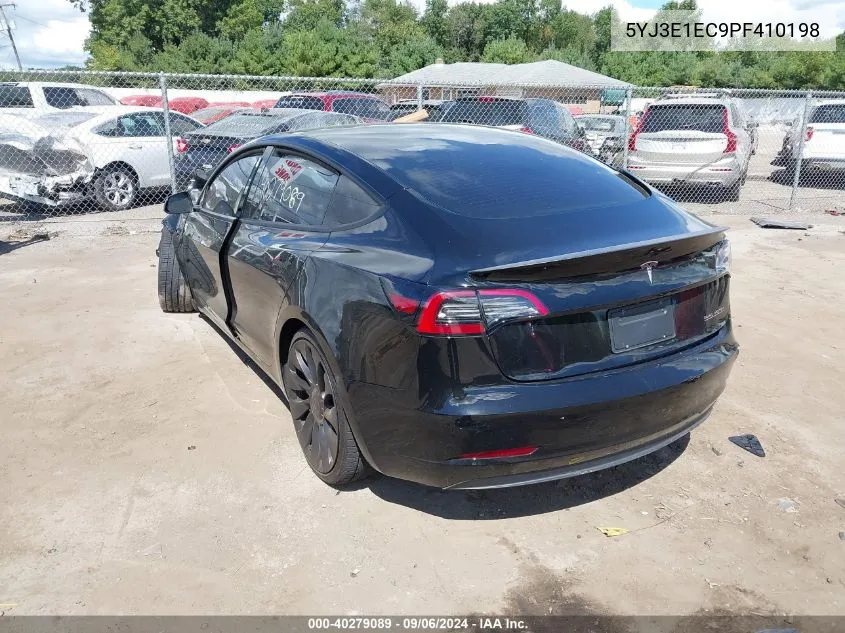 2023 Tesla Model 3 Performance Dual Motor All-Wheel Drive VIN: 5YJ3E1EC9PF410198 Lot: 40279089