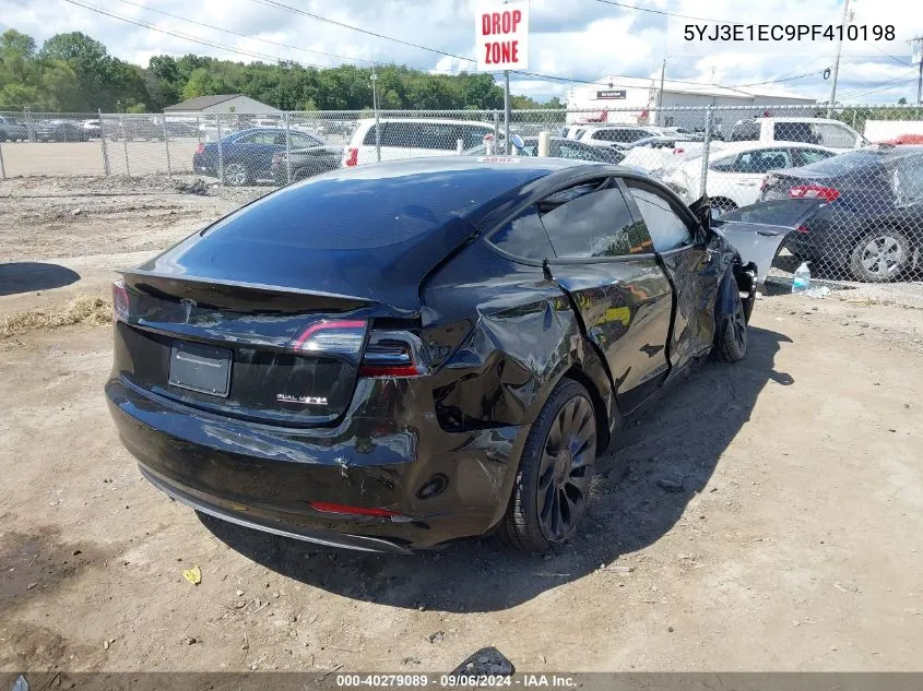 2023 Tesla Model 3 Performance Dual Motor All-Wheel Drive VIN: 5YJ3E1EC9PF410198 Lot: 40279089