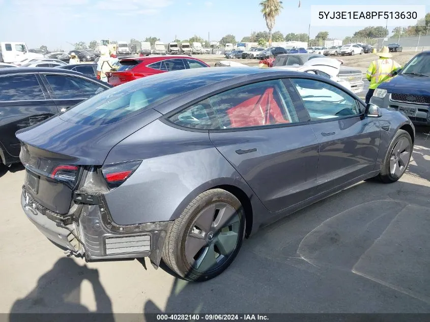 2023 Tesla Model 3 Rear-Wheel Drive VIN: 5YJ3E1EA8PF513630 Lot: 40282140