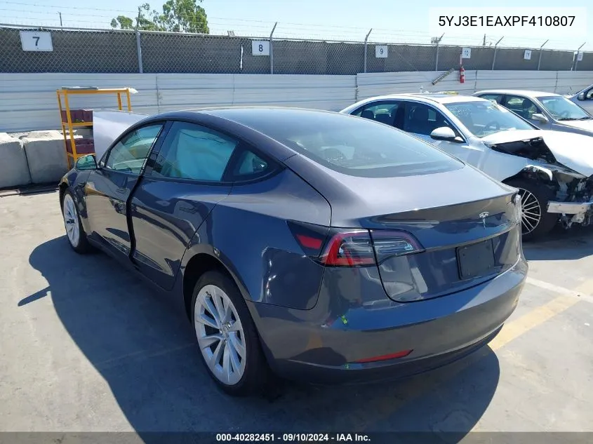 2023 Tesla Model 3 VIN: 5YJ3E1EAXPF410807 Lot: 40282451