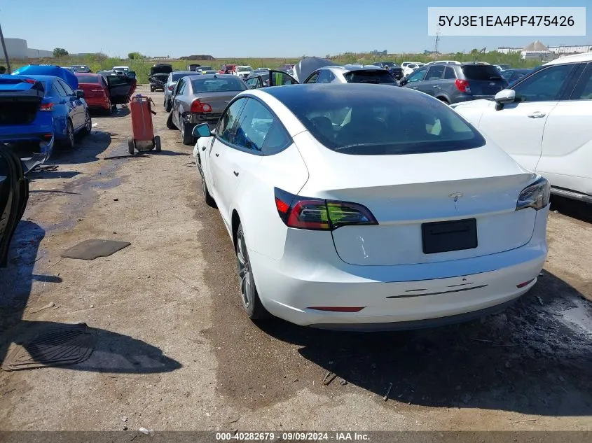 2023 Tesla Model 3 Rear-Wheel Drive VIN: 5YJ3E1EA4PF475426 Lot: 40282679