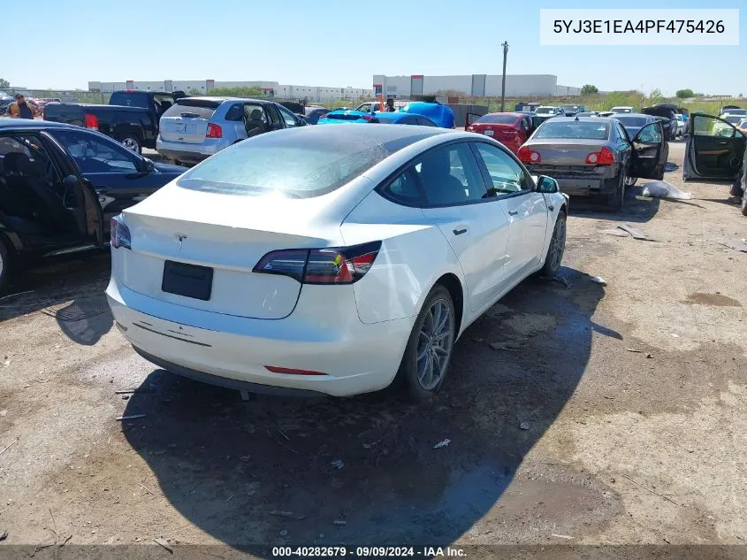 2023 Tesla Model 3 Rear-Wheel Drive VIN: 5YJ3E1EA4PF475426 Lot: 40282679