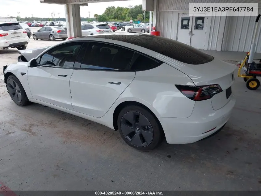 5YJ3E1EA3PF647784 2023 Tesla Model 3