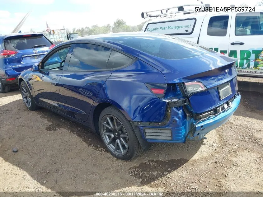 5YJ3E1EA5PF559724 2023 Tesla Model 3 Rear-Wheel Drive