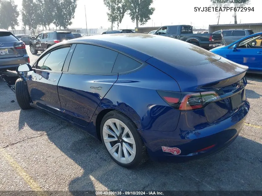 5YJ3E1EA7PF672994 2023 Tesla Model 3