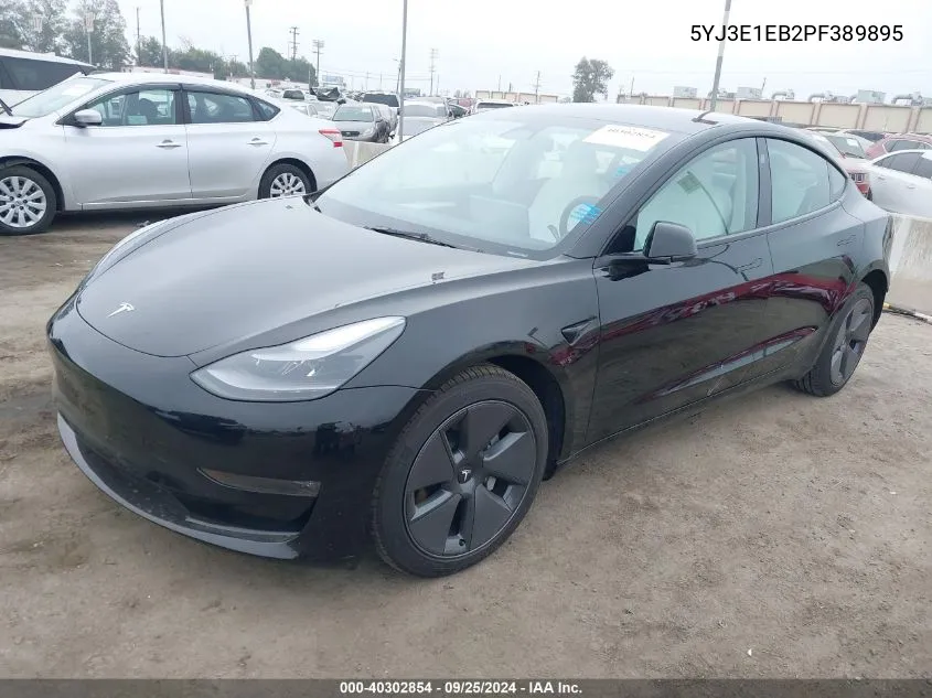 2023 Tesla Model 3 Long Range Dual Motor All-Wheel Drive VIN: 5YJ3E1EB2PF389895 Lot: 40302854