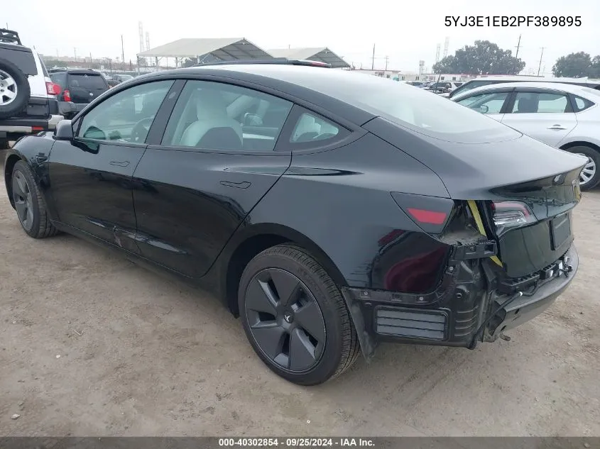 2023 Tesla Model 3 Long Range Dual Motor All-Wheel Drive VIN: 5YJ3E1EB2PF389895 Lot: 40302854