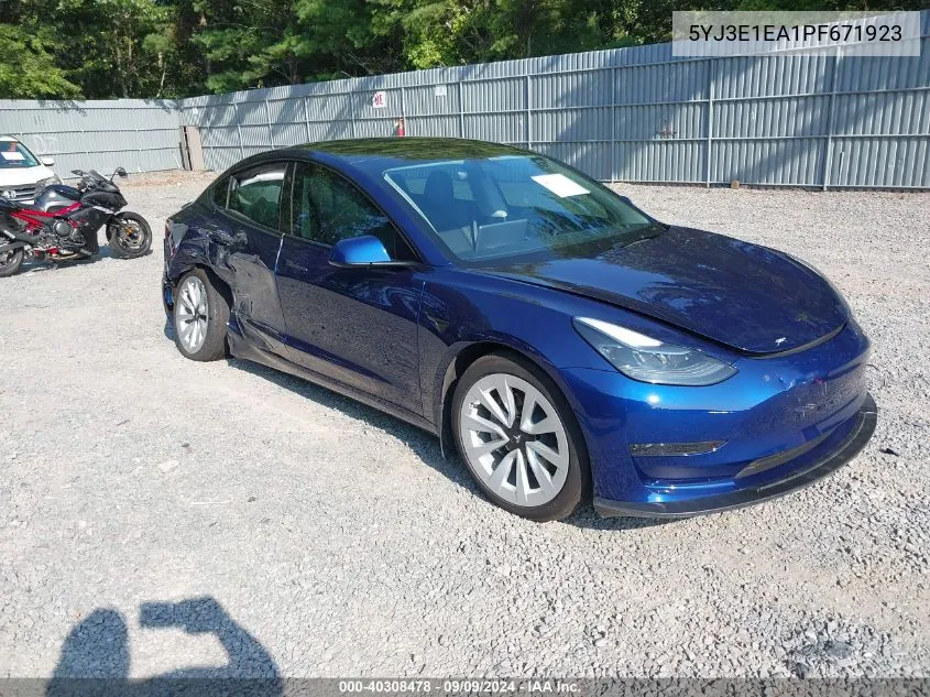 5YJ3E1EA1PF671923 2023 Tesla Model 3 Rear-Wheel Drive