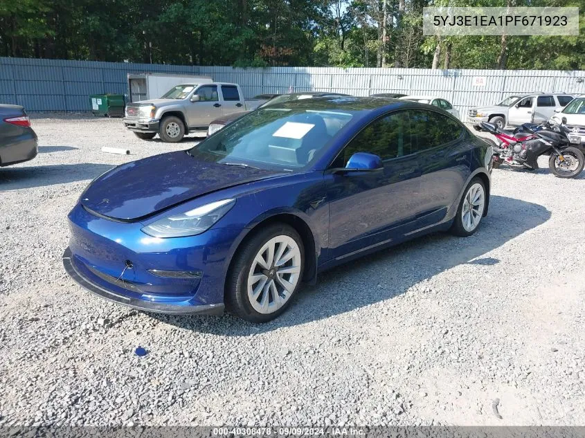 5YJ3E1EA1PF671923 2023 Tesla Model 3 Rear-Wheel Drive