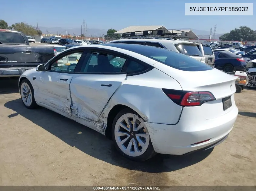 5YJ3E1EA7PF585032 2023 Tesla Model 3