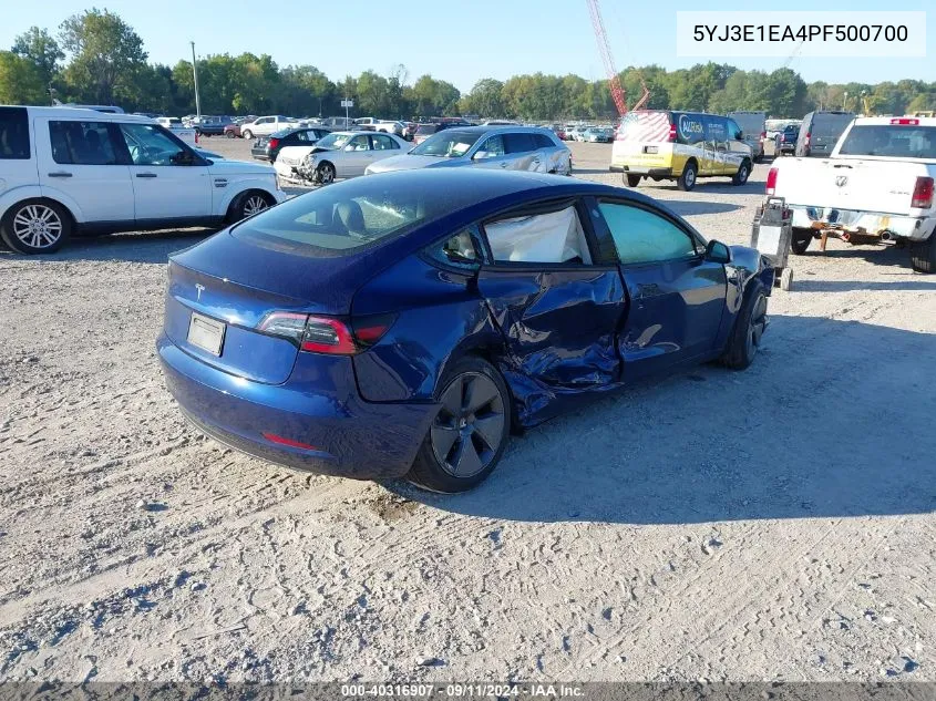 2023 Tesla Model 3 VIN: 5YJ3E1EA4PF500700 Lot: 40316907