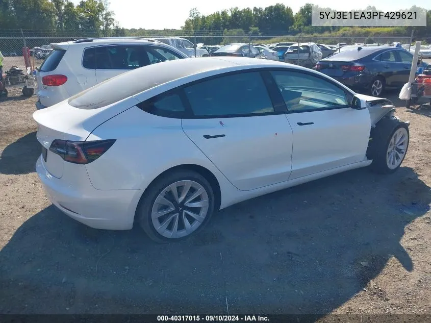 5YJ3E1EA3PF429621 2023 Tesla Model 3 Rear-Wheel Drive