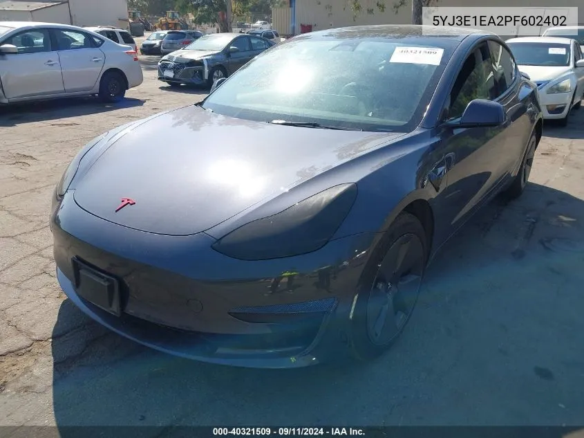 2023 Tesla Model 3 Rear-Wheel Drive VIN: 5YJ3E1EA2PF602402 Lot: 40321509