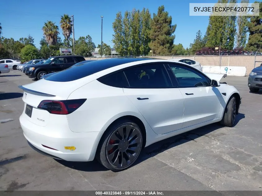 5YJ3E1ECXPF420772 2023 Tesla Model 3