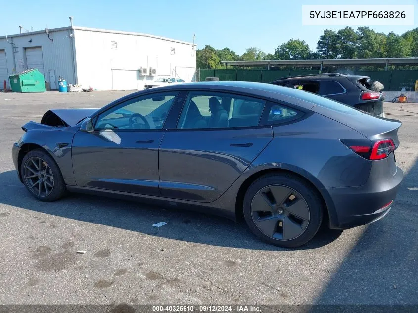 5YJ3E1EA7PF663826 2023 Tesla Model 3 Rear-Wheel Drive