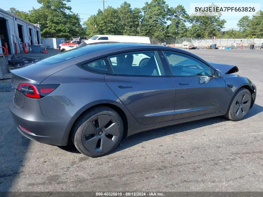 2023 Tesla Model 3 Rear-Wheel Drive VIN: 5YJ3E1EA7PF663826 Lot: 40325610