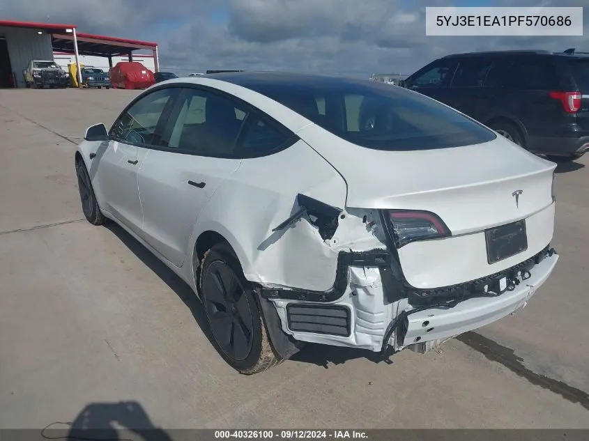 5YJ3E1EA1PF570686 2023 Tesla Model 3