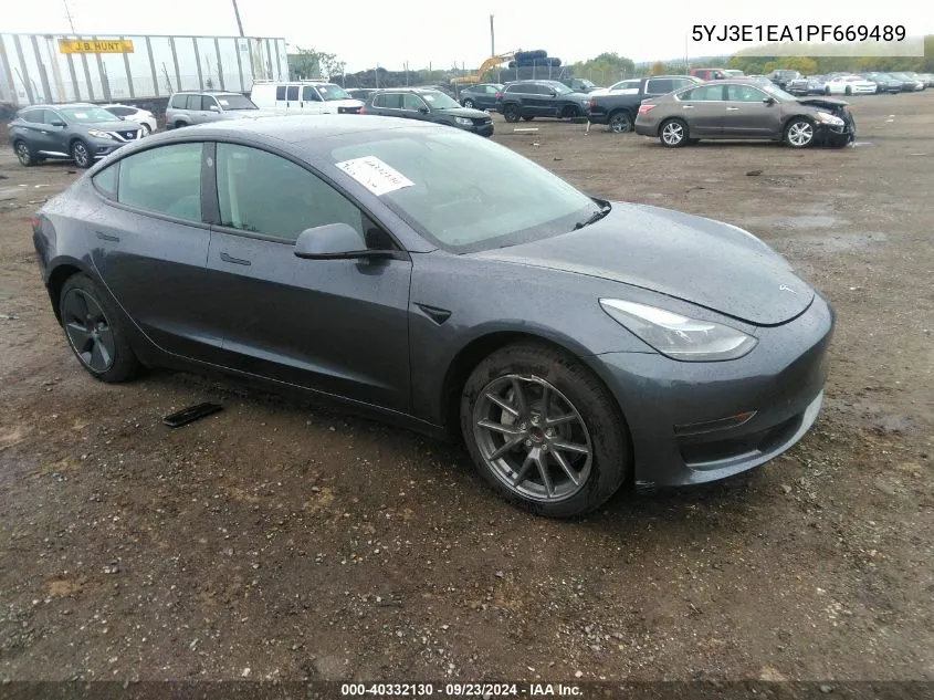 2023 Tesla Model 3 Rear-Wheel Drive VIN: 5YJ3E1EA1PF669489 Lot: 40332130