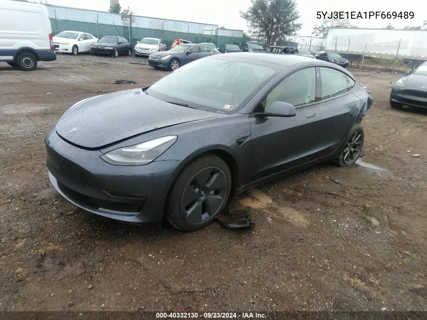 5YJ3E1EA1PF669489 2023 Tesla Model 3 Rear-Wheel Drive